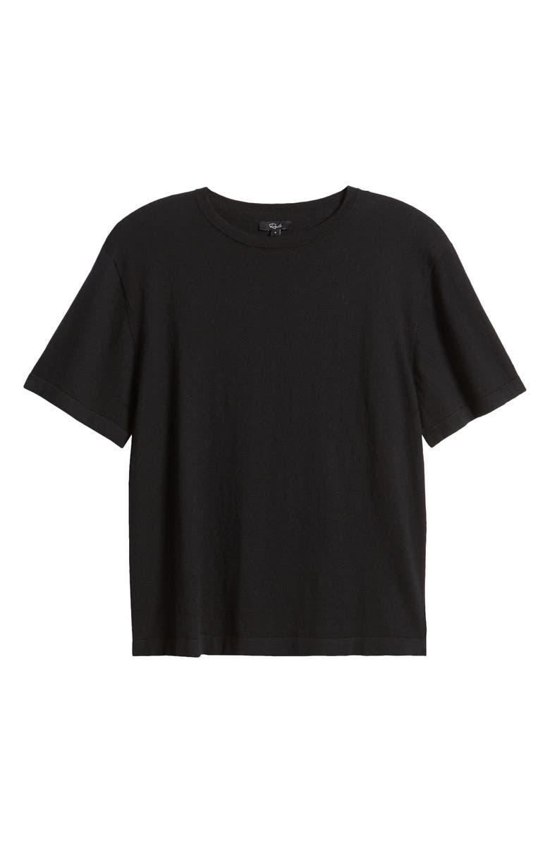 Rails Avery Short Sleeve Cotton & Cashmere Sweater, Alternate, color, Black