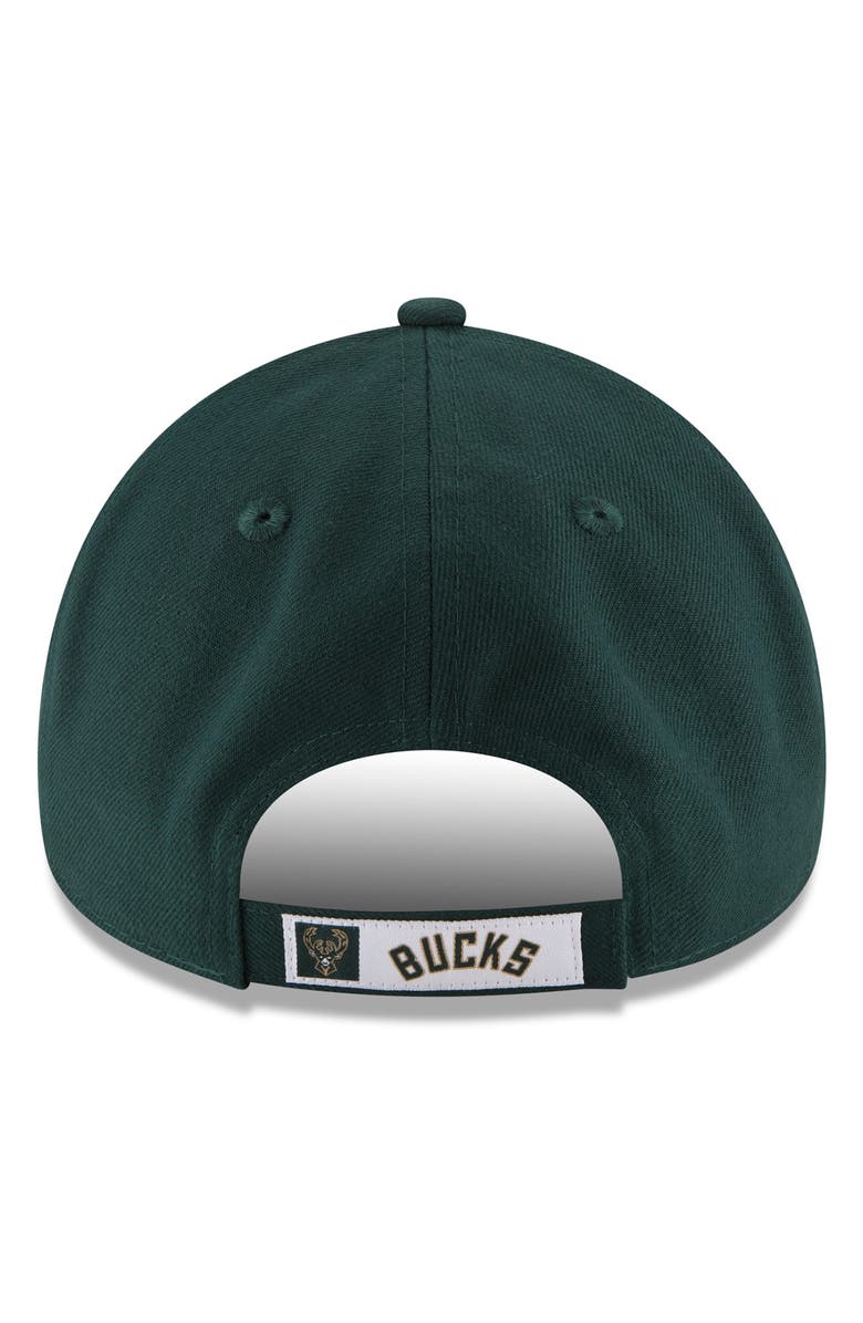 New Era Men's New Era Hunter Green Milwaukee Bucks Official Team Color 9FORTY Adjustable Hat, Alternate, color, 