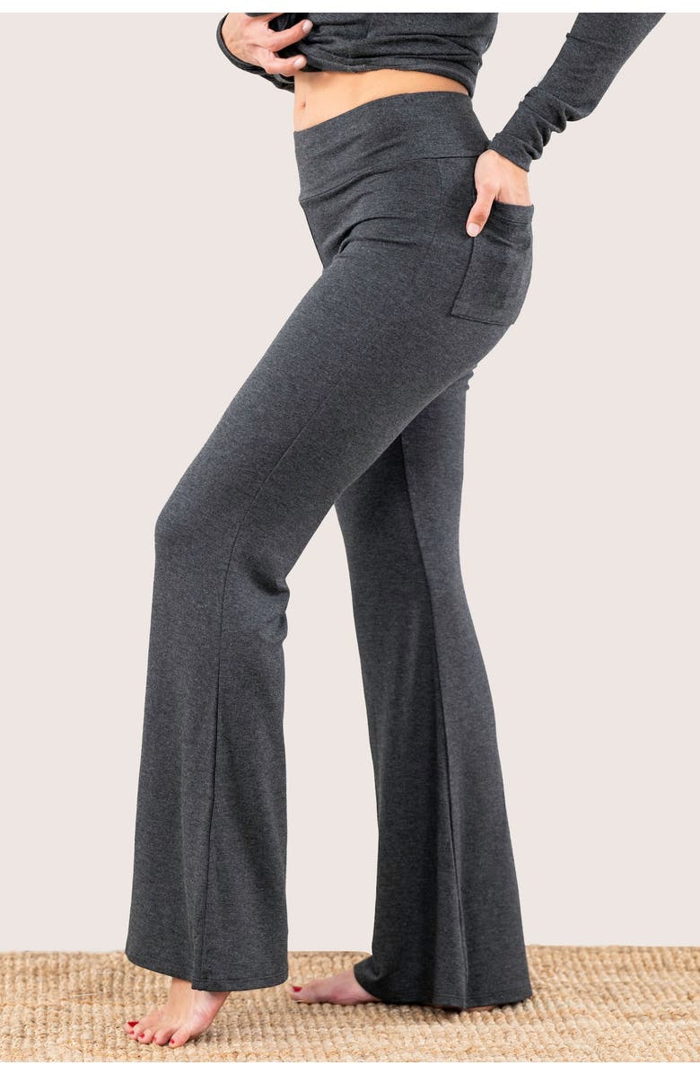 JJwinks Butt, Seriously Petite Flare Lounge & Sleep Pants with Pockets, Main, color, Charcoal