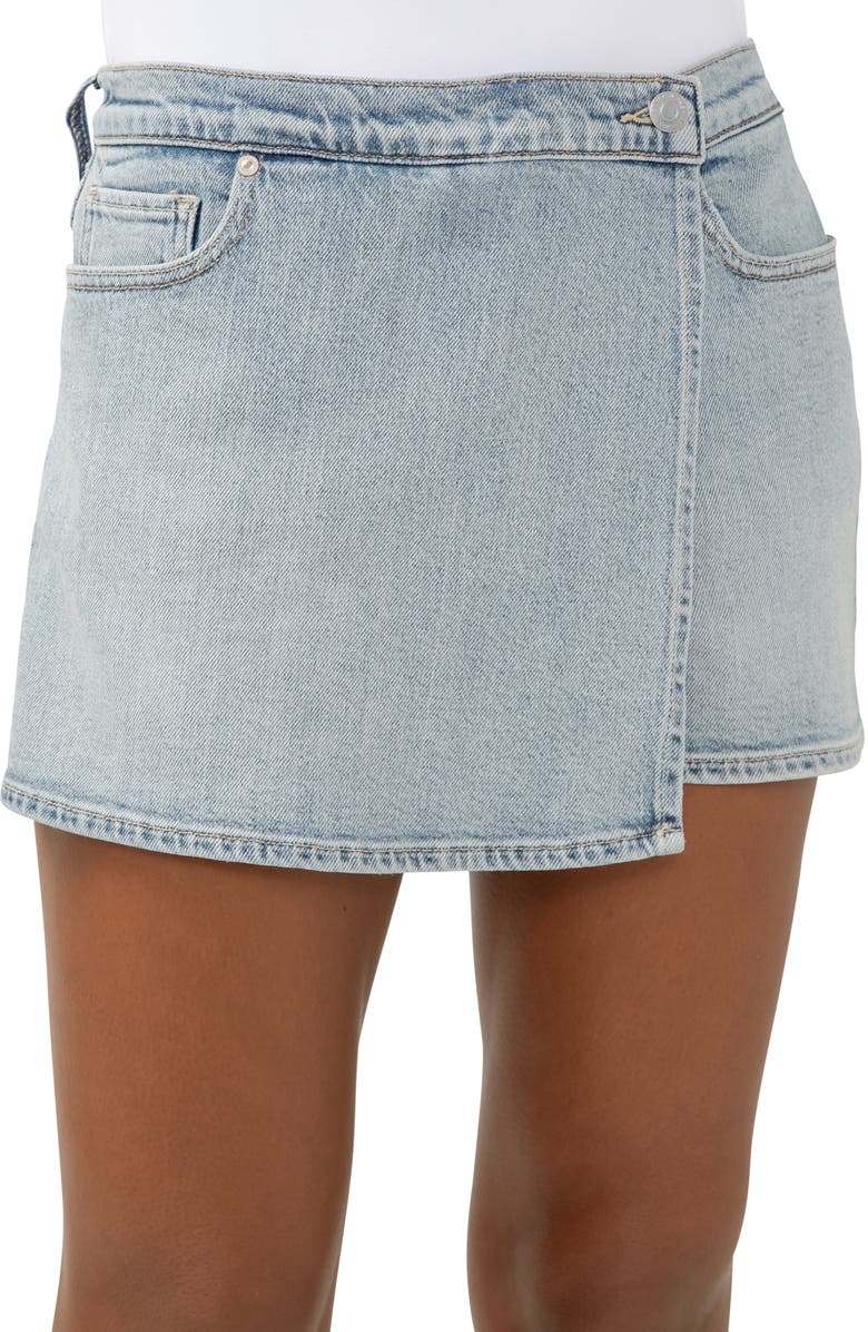 Silver Jeans Co. Faux Wrap Denim Skort, Alternate, color, Indigo