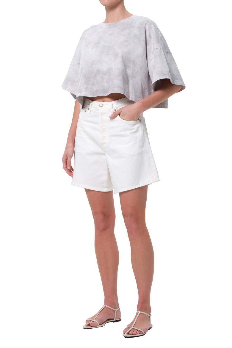 Arli Oversize Cotton Crop T-Shirt, Alternate, color, TURBINE