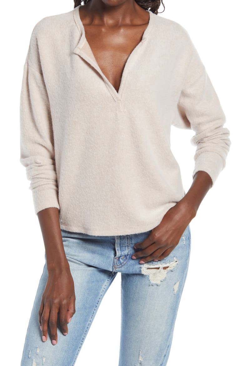 V-Neck Top, Main, color, TAN