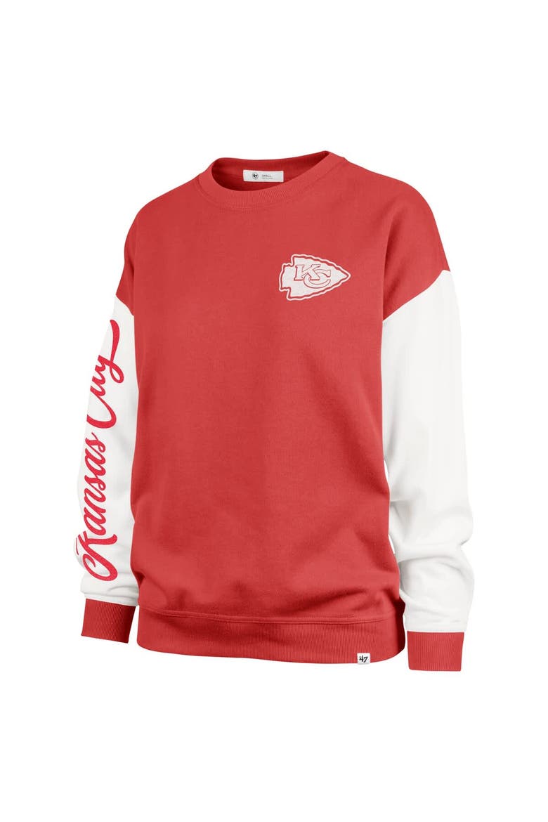 Women's '47  Red Kansas City Chiefs Double Header Rise Andie Pullover Sweatshirt, Alternate, color, Red