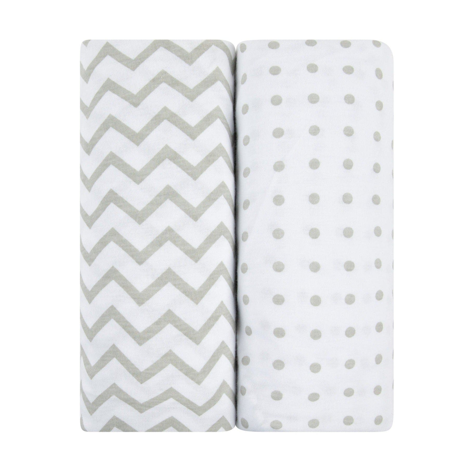 Grey Chevron & Polka Dot
