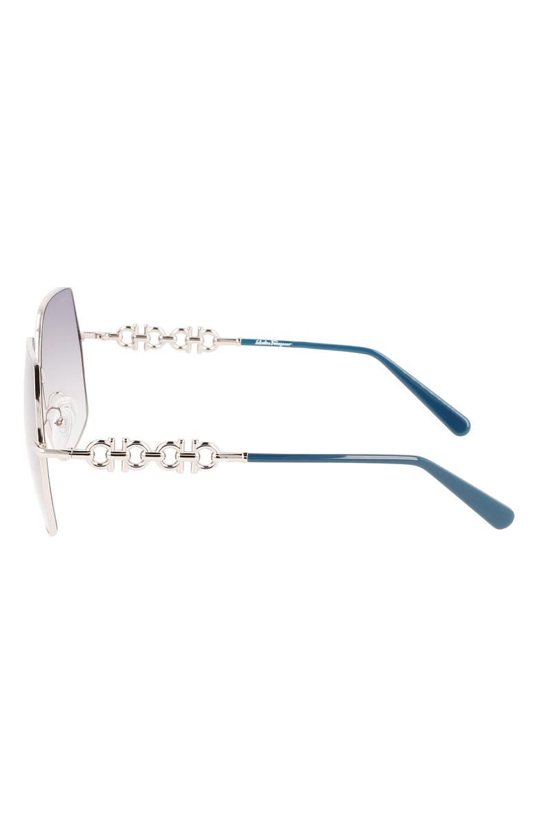 FERRAGAMO Gancini 61mm Gradient Rectangular Sunglasses, Alternate, color, 