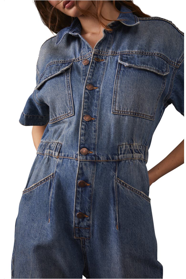We the Free Marci Denim Jumpsuit, Alternate, color, HIGH NOON