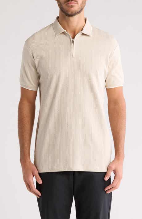 DENIM AND FLOWER Beach Sand Knit Zip Polo