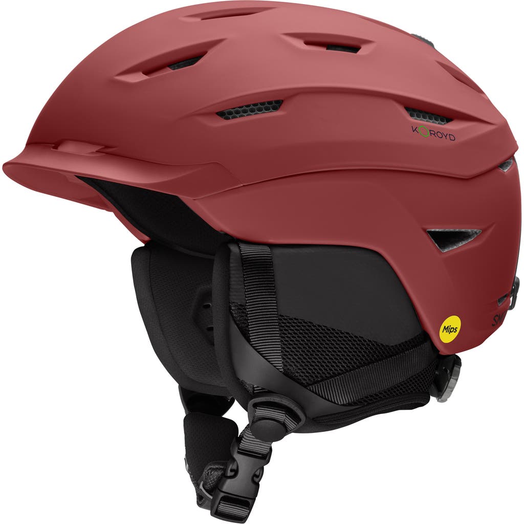 Smith Level Snow Helmet With Mips Round Contour Fit In Matte Ironwood