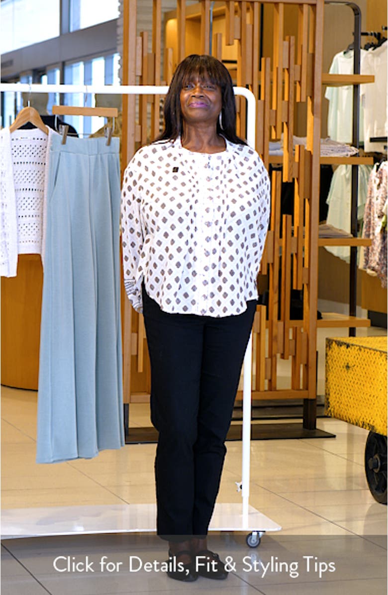 Lollie Mixed Print Cotton Blend Button-Up Shirt, sales video thumbnail