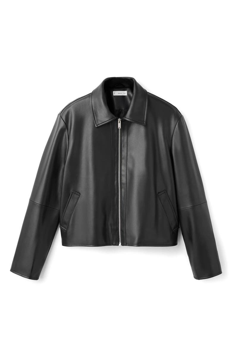 MANGO TEEN Faux Leather Zip Jacket, Main, color,