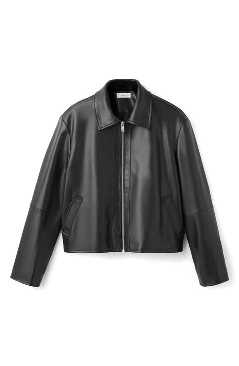 Faux Leather Zip Jacket