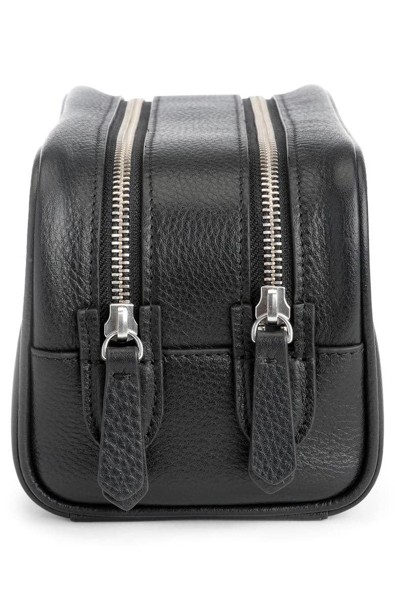 ROYCE New York Personalized Zip Toiletry Bag, Alternate, color, Black- Deboss