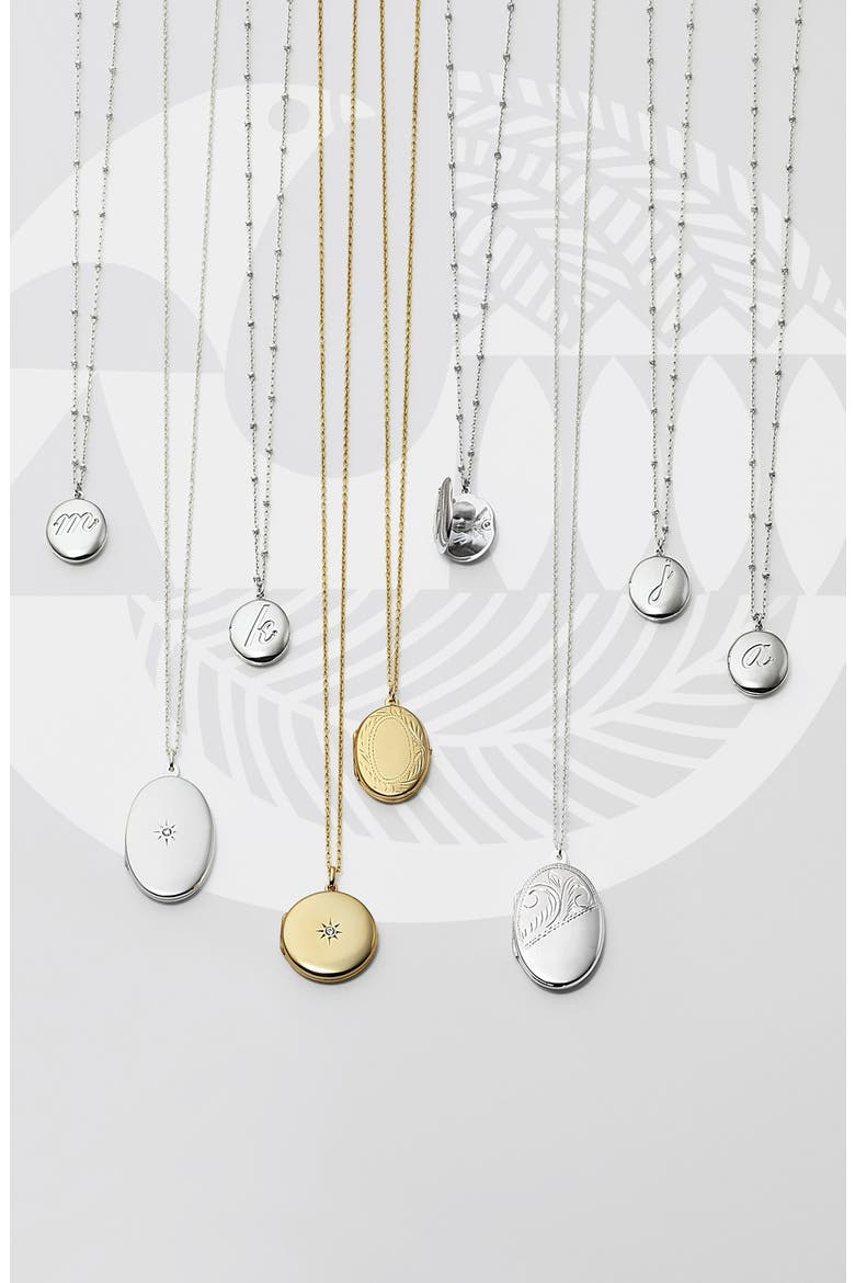 initial locket pendant necklace, Alternate, color, GOLD - E