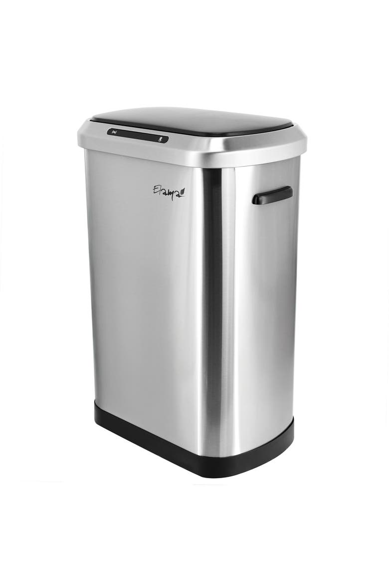 13 Gallon Automatic Sensor Hands Free Trash Can, Alternate, color, Silver