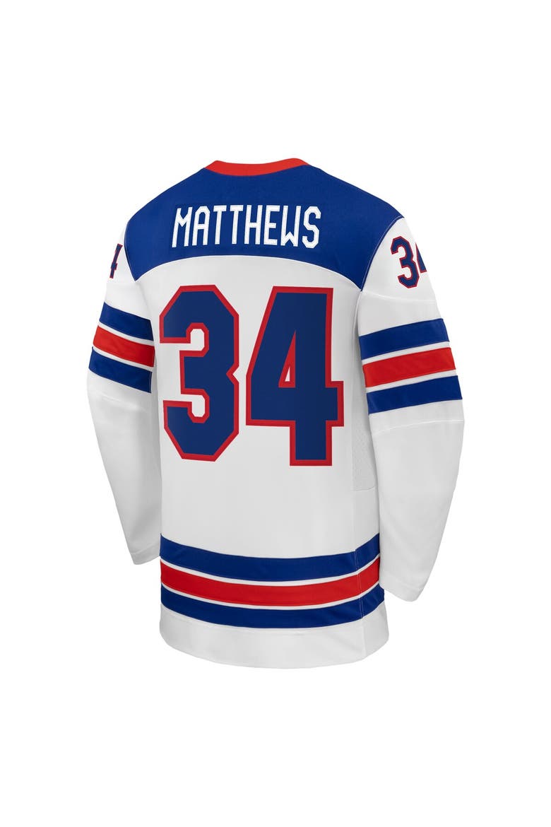 Men's Nike Auston Matthews White US Hockey 2026 Away Replica Jersey, Alternate, color, White