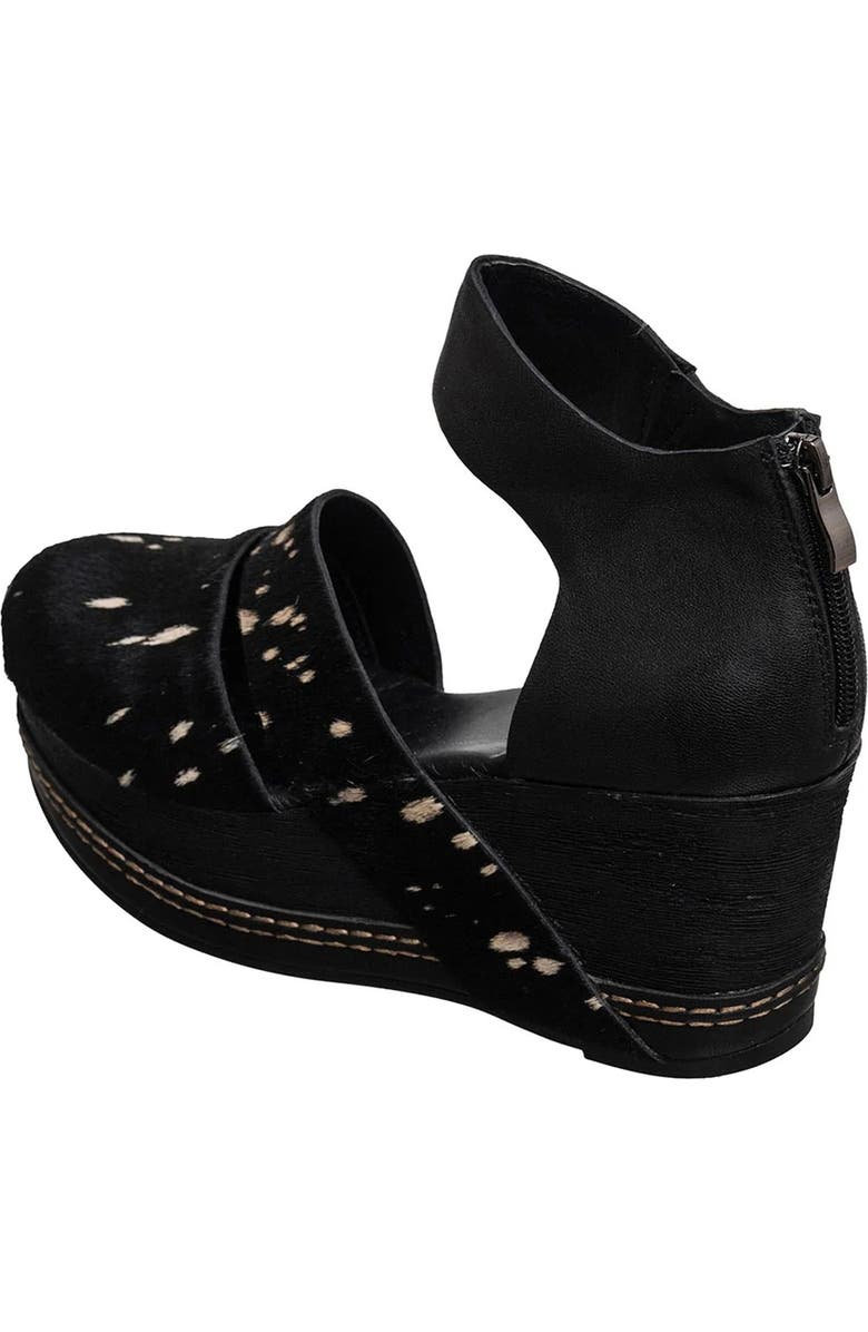 ANTELOPE Ramos Genuine Calf Hair Platform Wedge Sandal, Alternate, color, Black