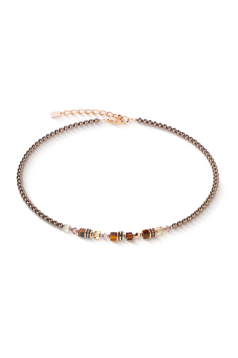 Princess Earth Glow Rose Gold Necklace, Main, color, Brown