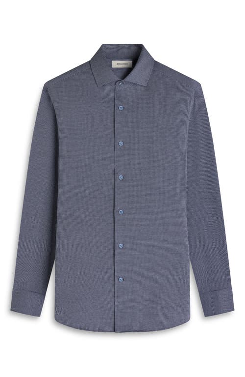 Bugatchi Devon Ooohcotton® Houndstooth Button-up Shirt In Gray