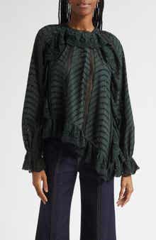Ulla Johnson Marcella Eyelet Ruffle Top