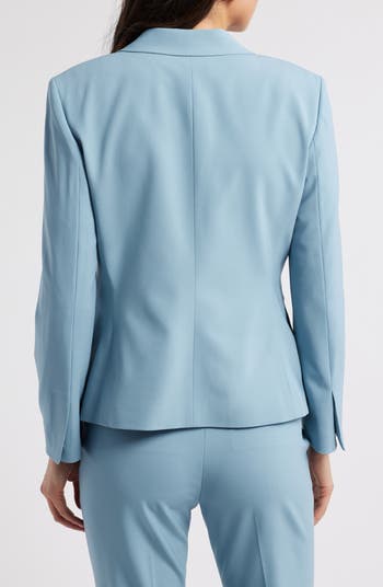 Slim Fit Stretch Wool One Button Blazer