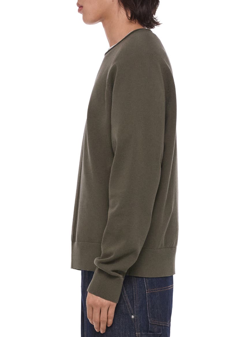 Pintuck Crewneck Sweater, Alternate, color, FOREST NIGHT