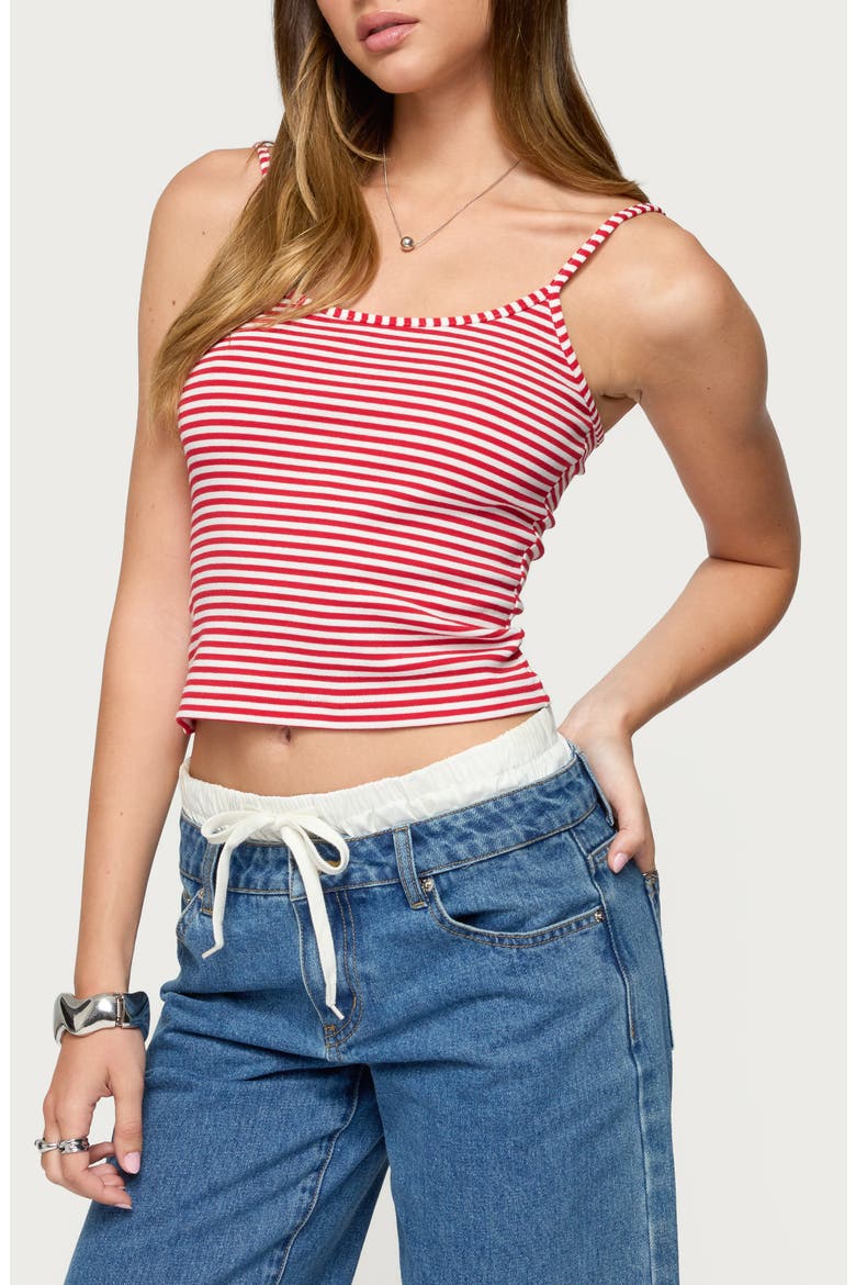 Stripe Camisole & Headband Set, Alternate, color, RED-AND-WHITE