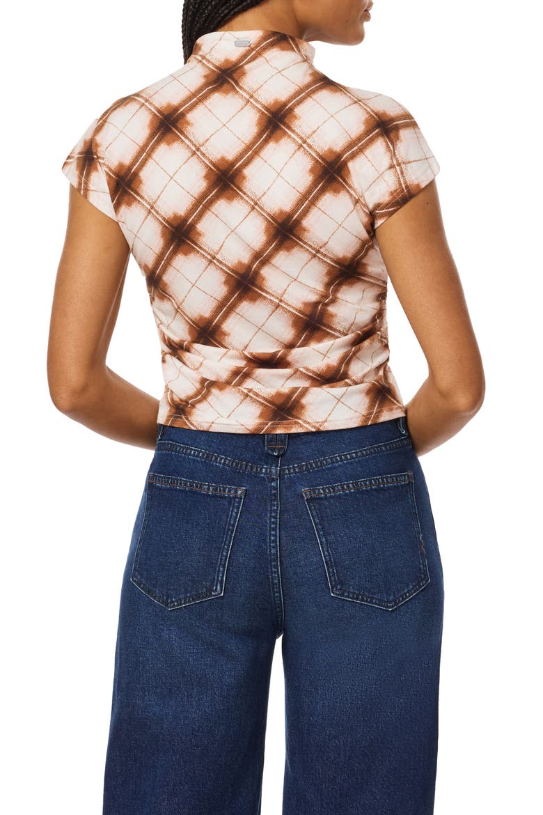 Floral Dolman Funnel Neck Knit Top, Alternate, color, ANTIQUE WHITE PLAID