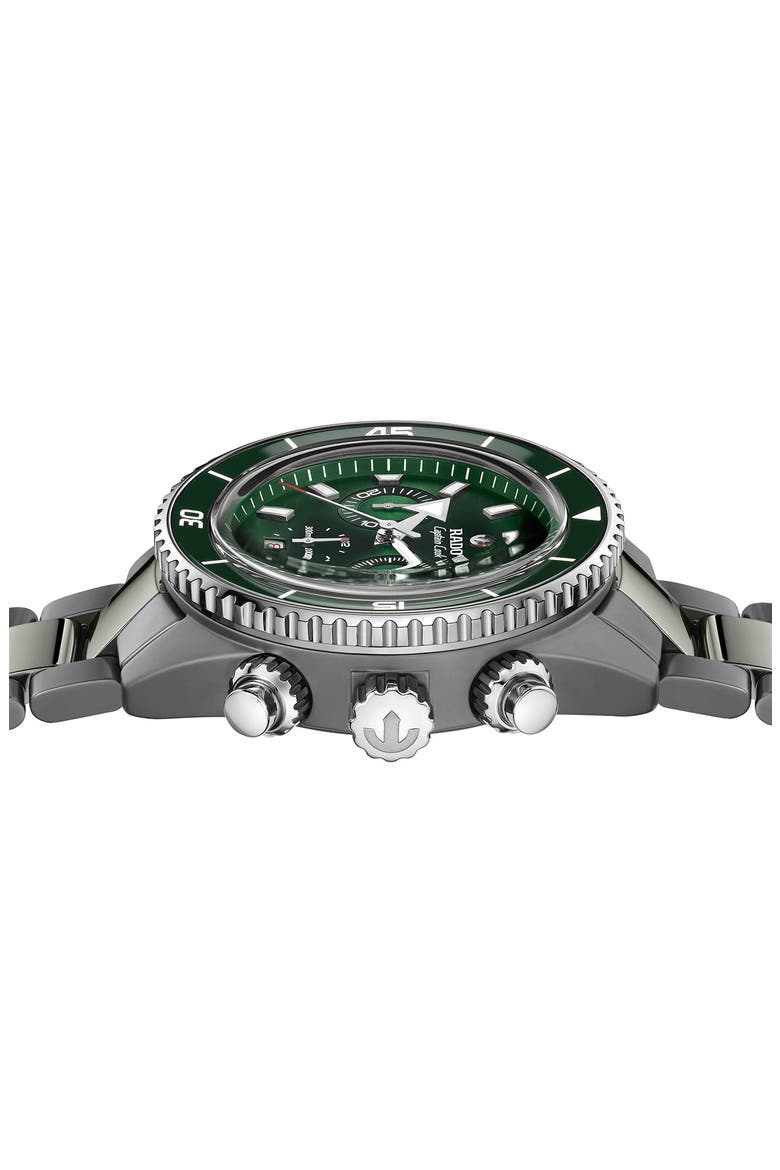Captain Cook Automatic Chronograph Bracelet Watch, 43mm, Alternate, color, GREEN