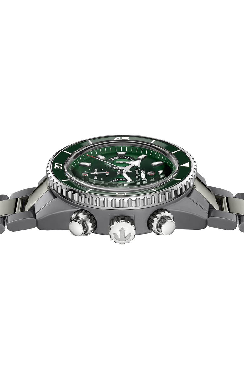 RADO Captain Cook Automatic Chronograph Bracelet Watch, 43mm, Alternate, color, Green