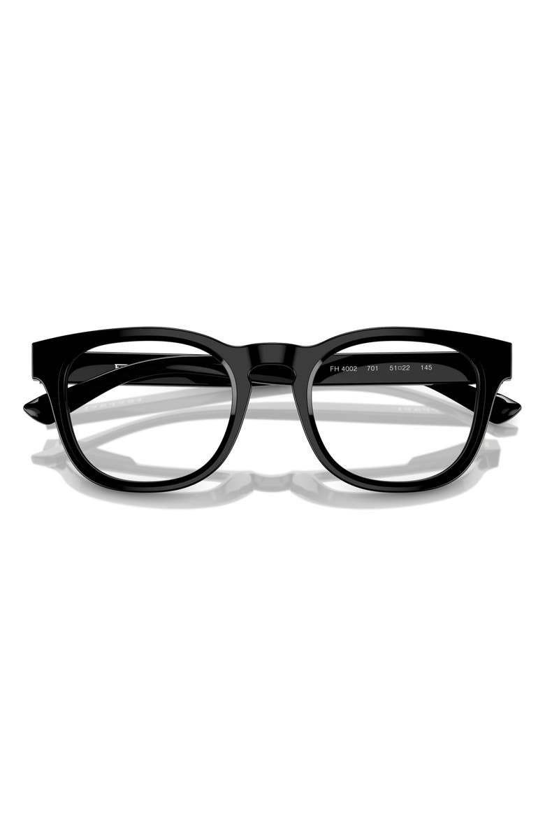 Scuderia Ferrari 49mm Round Optical Glasses, Alternate, color, Black / Demo Lens