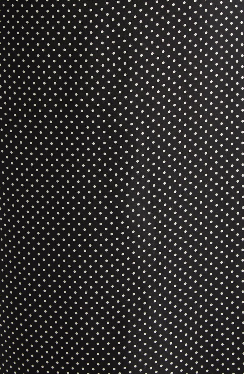 TOM FORD Polka Dot Silk Sable Faux Wrap Skirt, Alternate, color, Black/ Off White