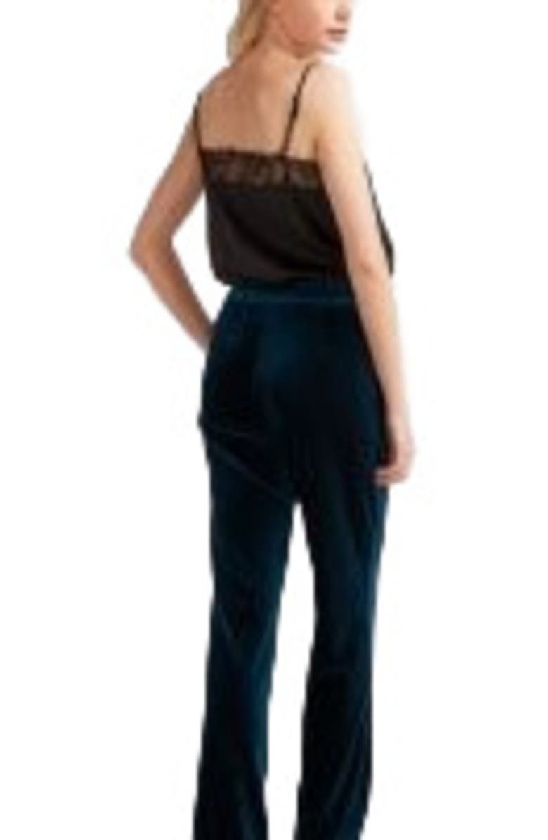 Belle & Bloom Reverie Velvet Pant, Alternate, color, Dark Teal