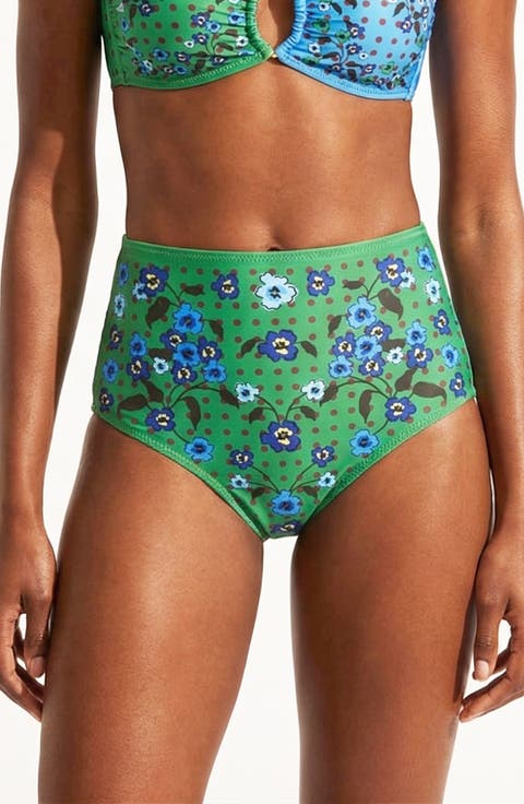 Polka Bloom Reversible Bikini Bottom
