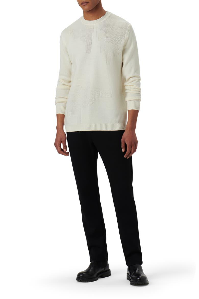 Merino Wool Blend Crewneck Sweater, Alternate, color, CHALK
