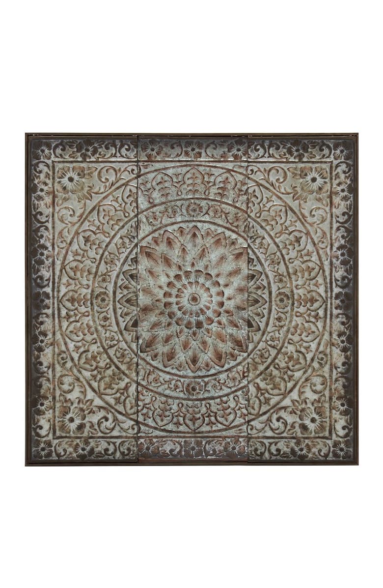 SONOMA SAGE HOME Gray Metal Scroll Wall Decor with Embossed Details, Main, color, 
