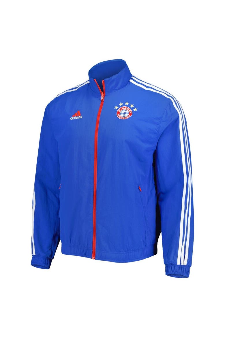 Men's adidas Blue Bayern Munich 2022/23 On-Field Team Logo Anthem Reversible Full-Zip Jacket, Alternate, color, Blue