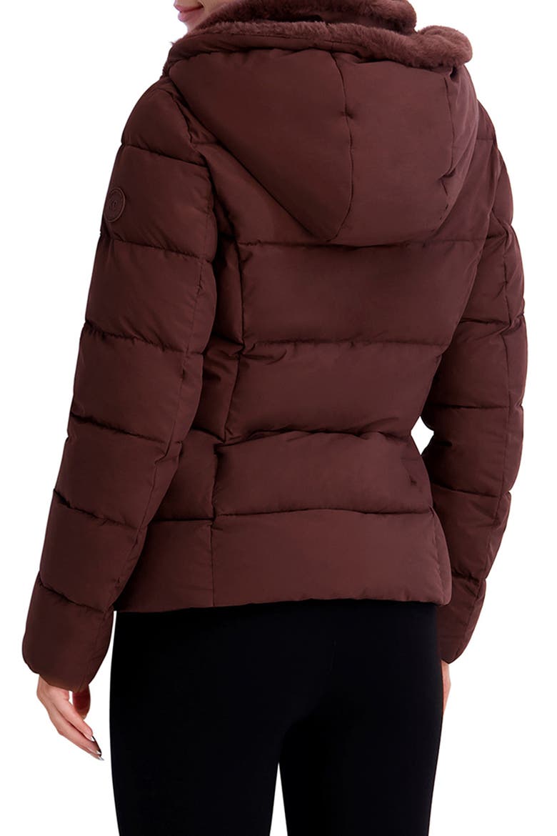 Water Resistant Hooded Faux Fur Lined Puffer Jacket, Alternate, color, CHOCOLATE
