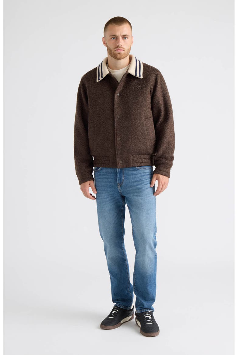 Cambie Boucl9 Varsity Jacket, Alternate, color, COFFEE BEAN