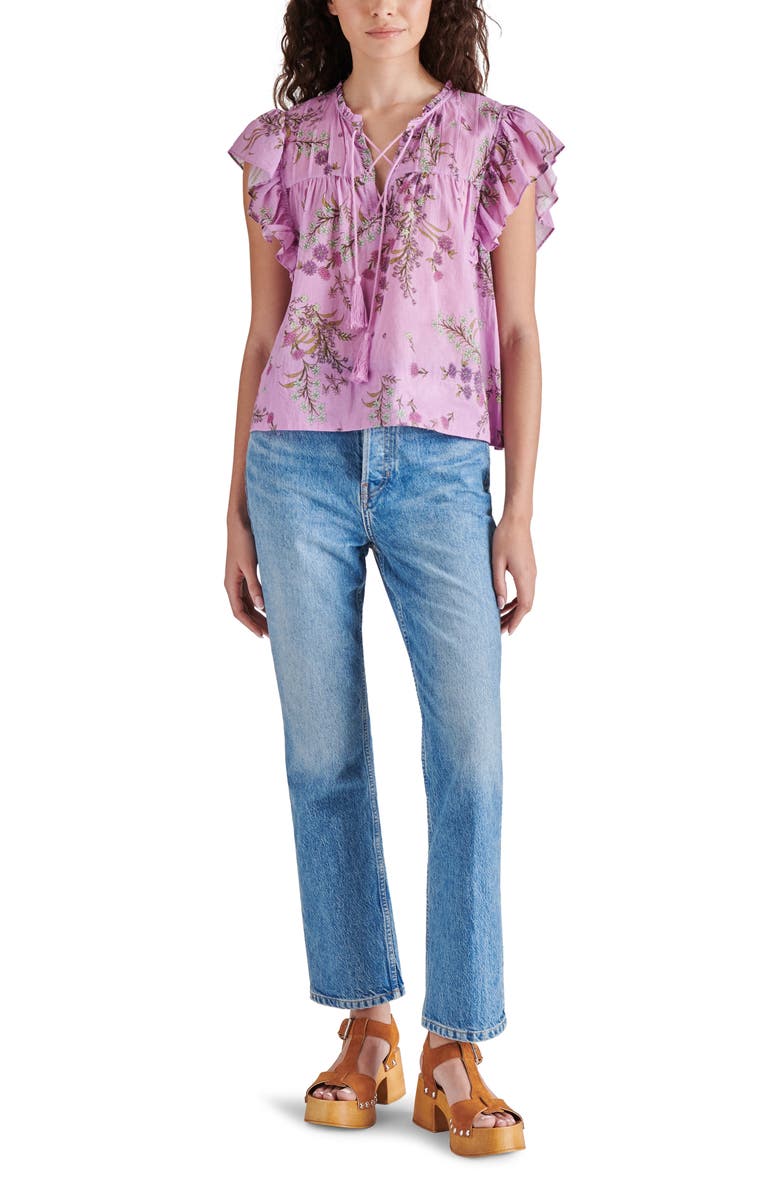 Steve Madden Bellamy Floral Ruffle Top, Alternate, color, 