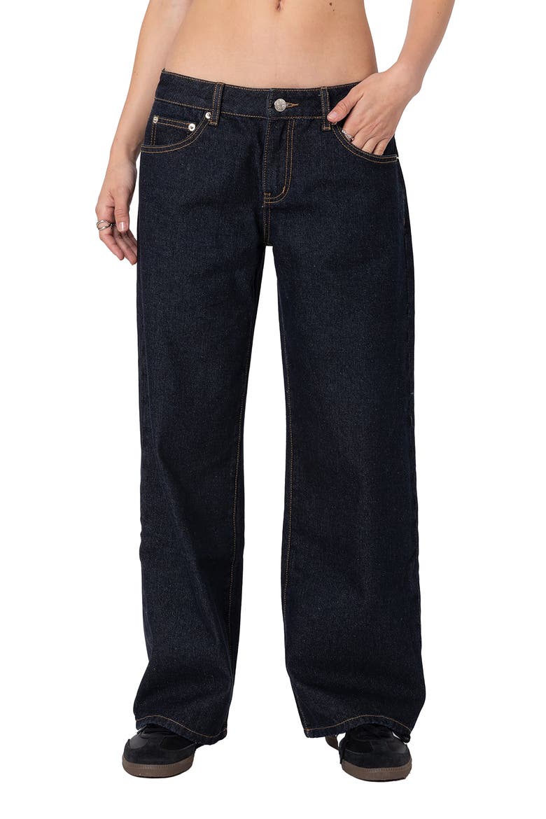 Raelynn Washed Wide Leg Jeans, Main, color, INDIGO-BLUE-RAW-WASH
