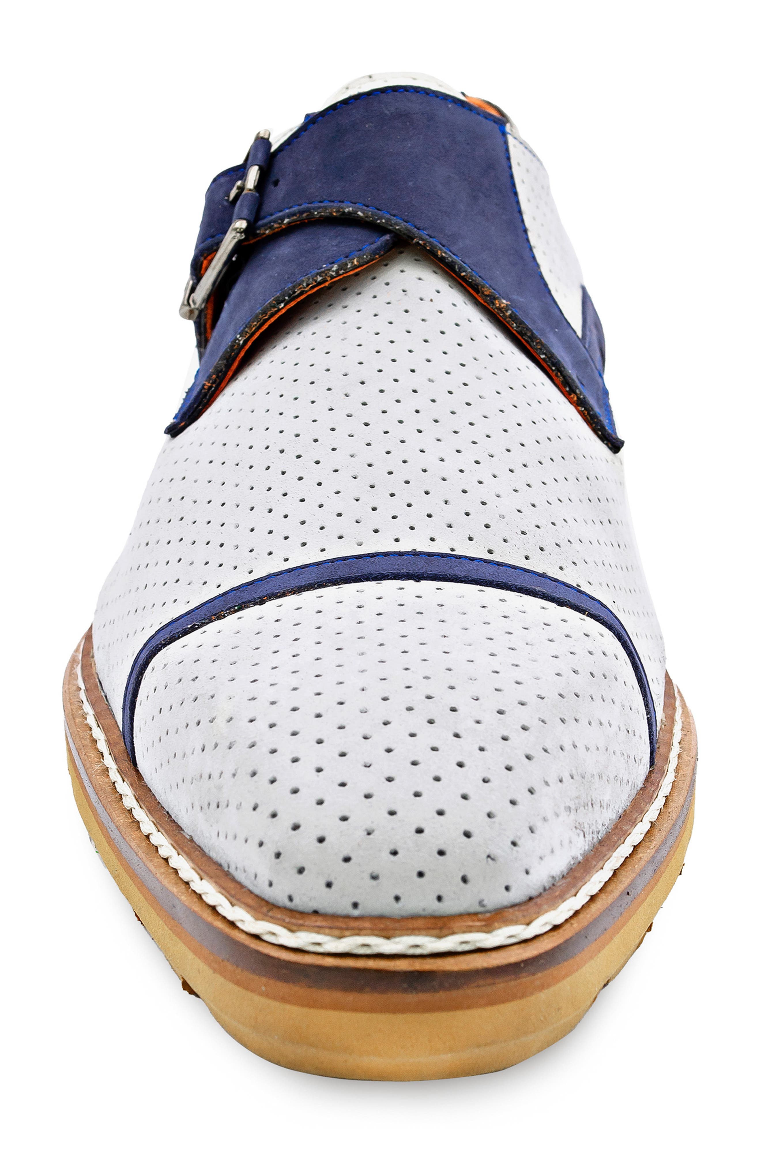 Mezlan Alari Monk Strap Loafer, Alternate, color, Grey / Blue