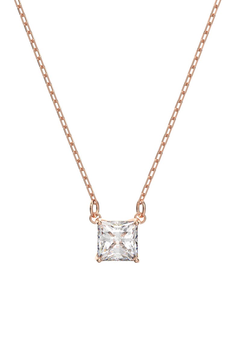 Attract Crystal Pendant Necklace, Main, color, ROSE GOLD