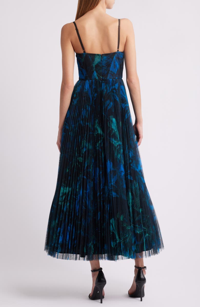 Hutch Corset Pleated Maxi Dress, Alternate, color, Dark Blue Floral