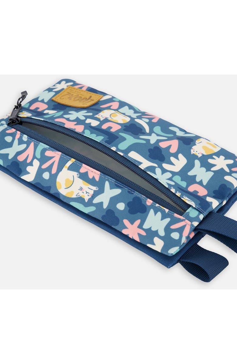 Deux par Deux Double Pencil Case Cat, Alternate, color, Green