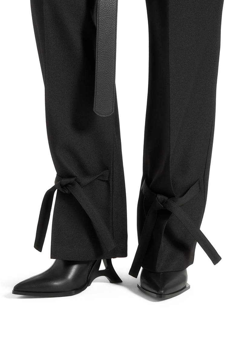 Manière De Voir Suzanne Tailored Trousers with Oversized Belt and Ankle Ties, Alternate, color,