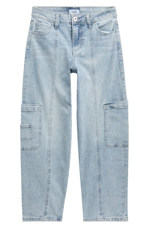 Kids' Barrel Leg Cargo Jeans (Big Kid)