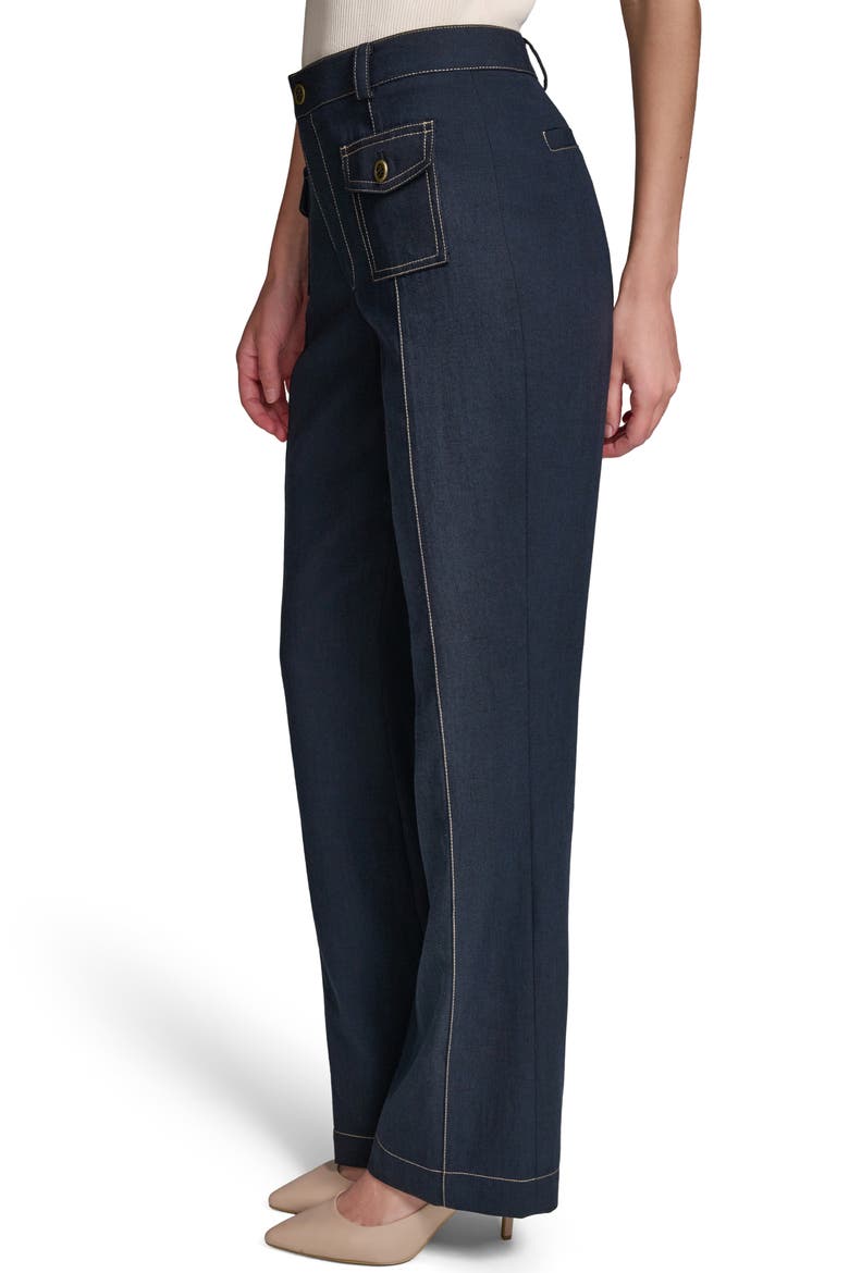 Seam Detail High Waist Suiting Pants, Alternate, color, MIDNIGHT NAVY
