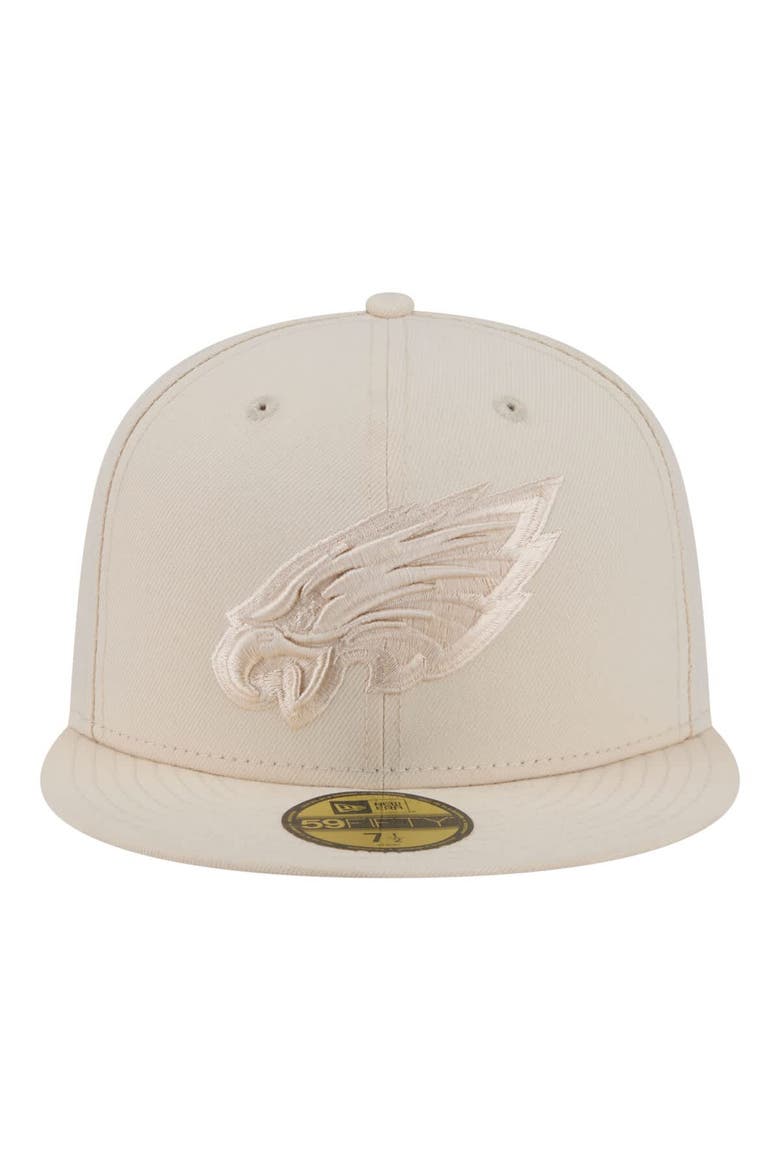 Men's New Era  Cream Philadelphia Eagles Color Pack 59FIFTY Fitted Hat, Alternate, color, Cream