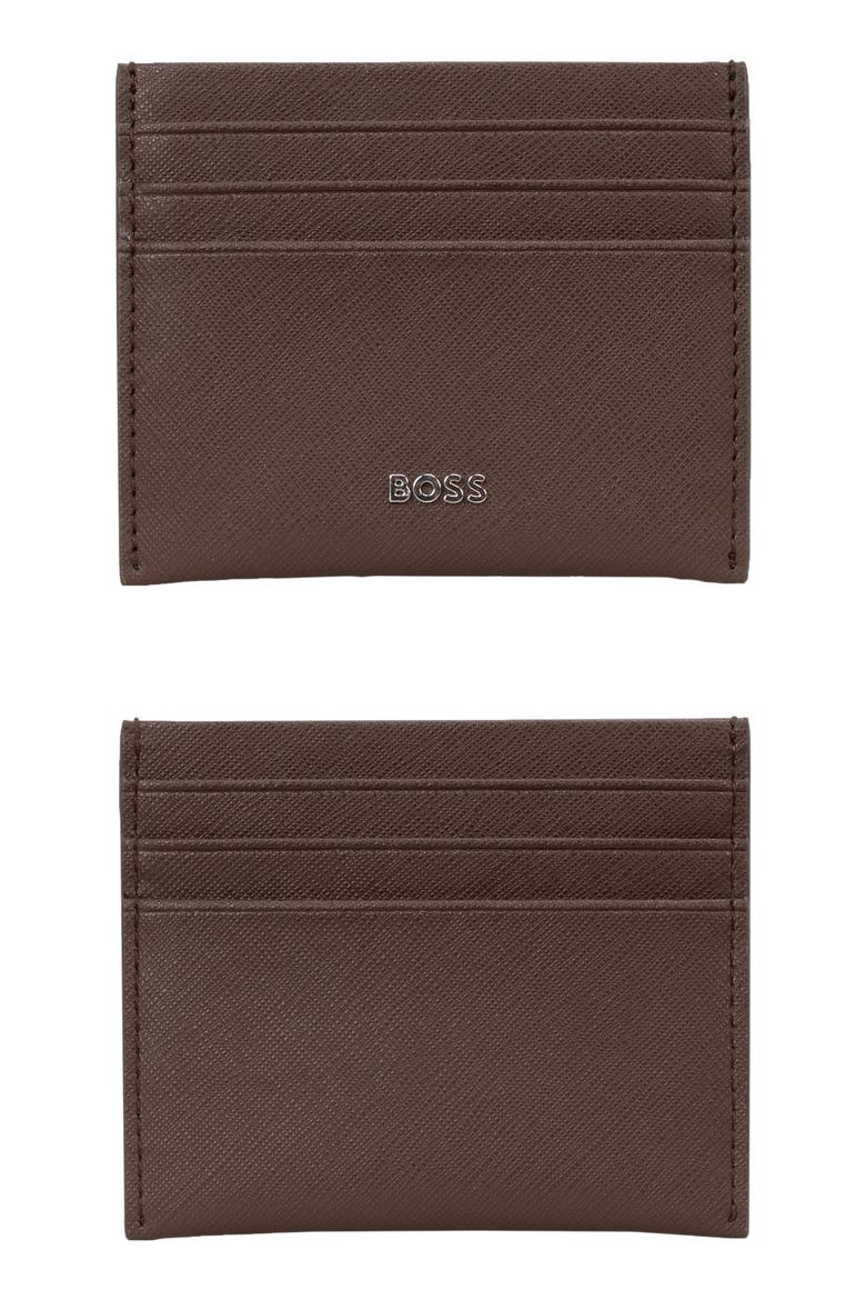Northon S Leather Card Case, Main, color, DARK BROWN