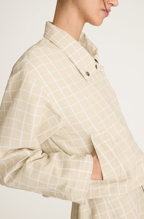 REBECCA TAYLOR REBECCA TAYLOR PAINTERLY WINDOWPANE CROPPED FAILLE JACKET 